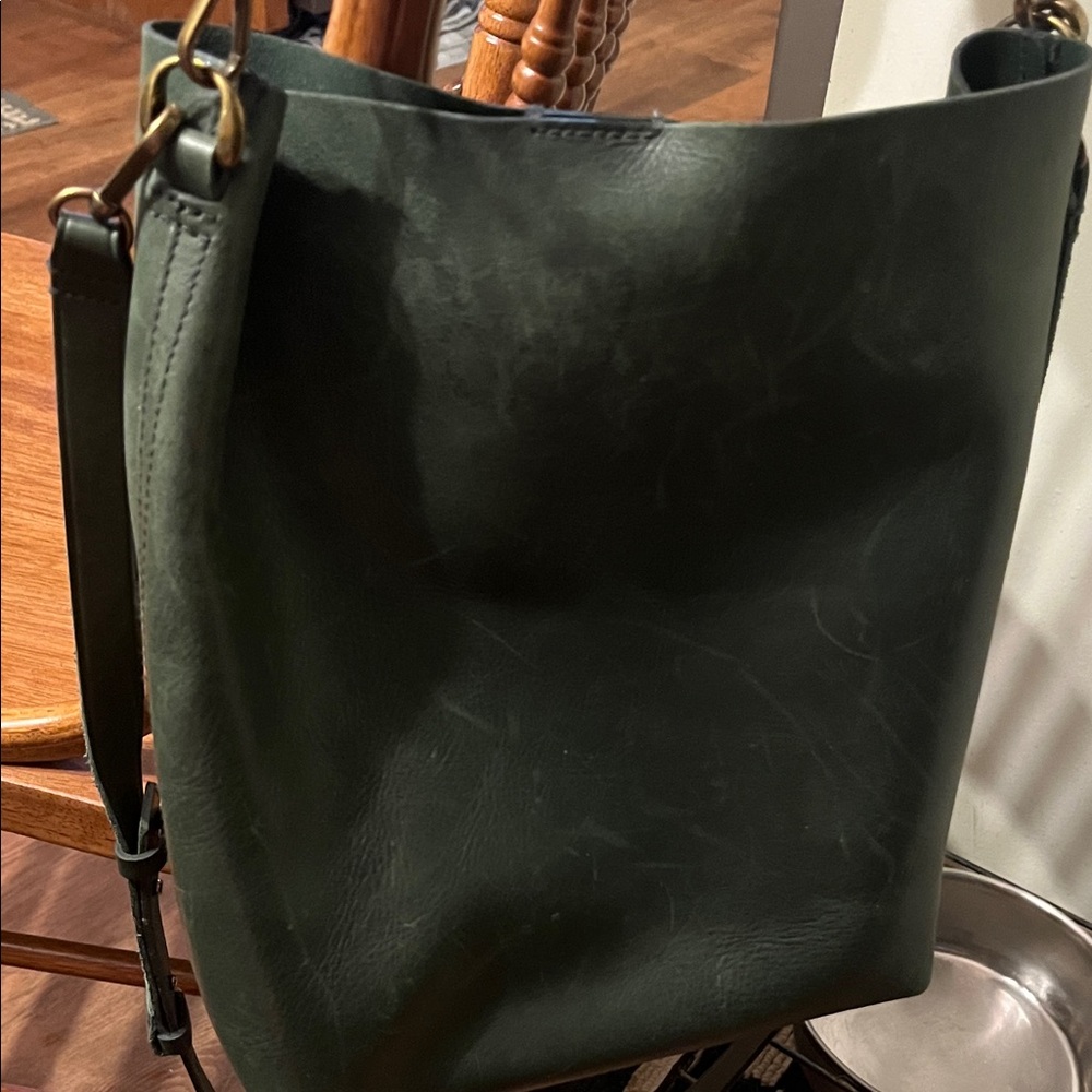 Madewell Dark Green Leather Shoulder Bag